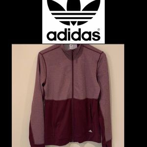 Burgundy adidas climate workout jacket